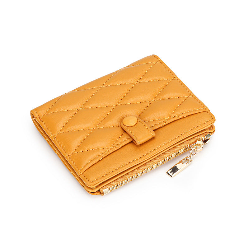 Sheepskin Women's Foldable Short Card Purse