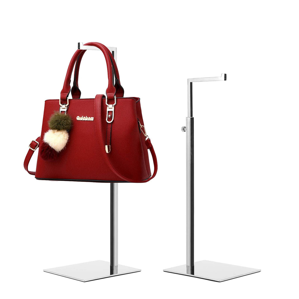 K KAIDIYIN Purse Stand 2 Pack Handbag Display Stand Silver Purse Stands for Display Adjustable Height Stainless Steel Purse Holder Stand for Retail Closet Luxury Bag Handbags Jewelry Wig Display