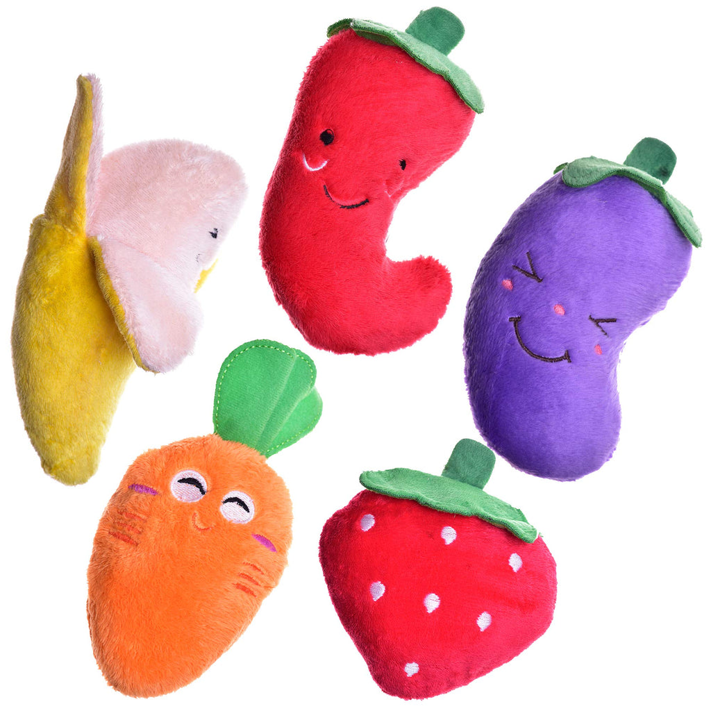 [Upgrade Version] Squeaky Plush Dog Toys - Small Breed Puppy Chew Toys - Chewing Toys for Dogs - Small Dog Plush Toys Set - Cute Dog Chew Toys - Vegetable Dog Toys - Fruit Squeaky Toys for Small Dogs