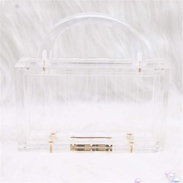 Acrylic Clutch Bag - Transparent Rectangular Purse