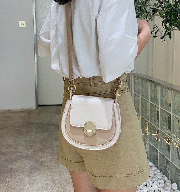Saddle Bag - Elegant Color-Block Crossbody Purse