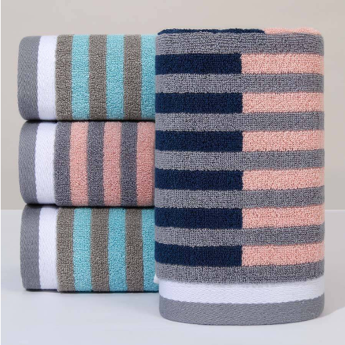Cotton Stripe Hand Towels - Absorbent & Soft (Pack)