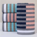Cotton Stripe Hand Towels - Absorbent & Soft (Pack)