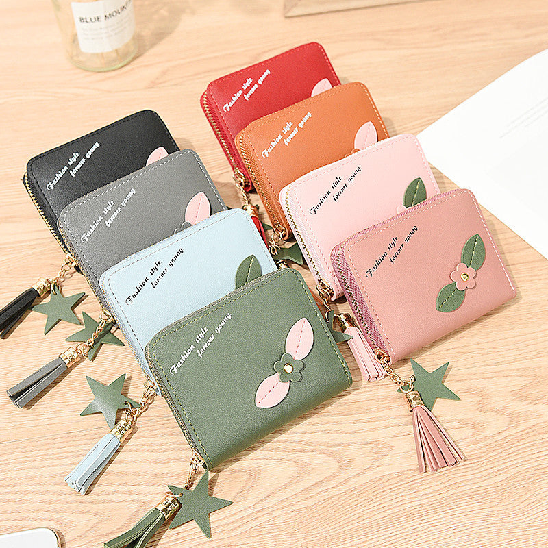 Simple Flower Zipper Purse for Women
