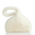 BABEYOND Faux Fur Purse for Women - Fluffy Furry Fuzzy Wristlet Clutch Purse Bags Soft Triangle Handbag for Wedding Party