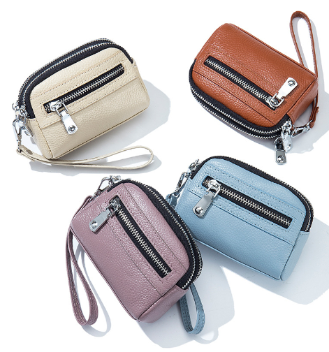 Ladies Mini Double Zipper Multifunctional Coin Purse