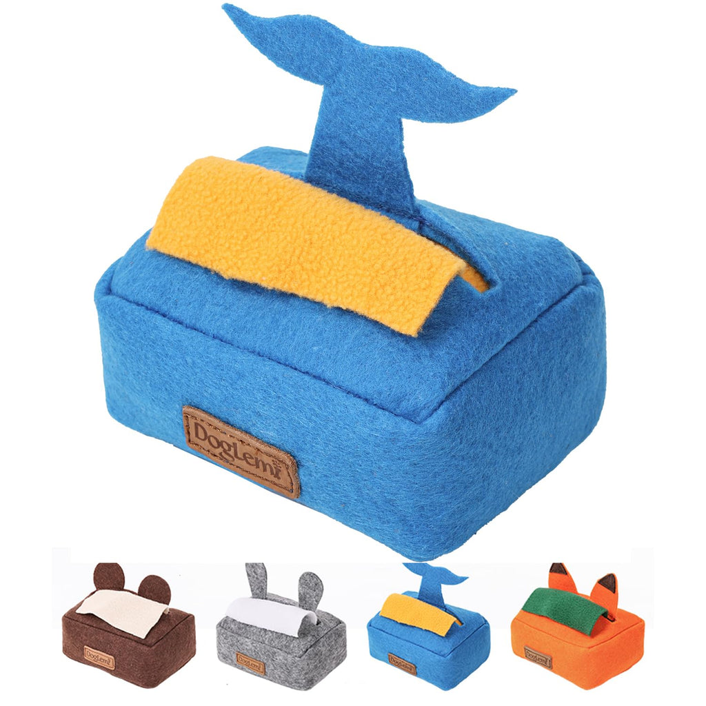 ETIAL Dog Puzzle Toys | Treat Dispensing Toys | Tissue Box Snuffle Sniffing Toys | Hide and Seek Interactive Toys for Dogs Blue