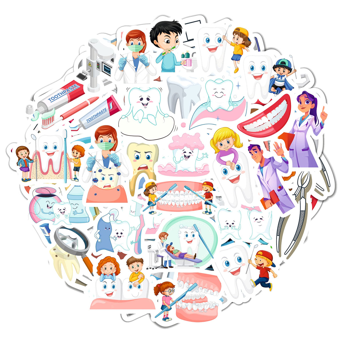 BulbaCraft 100Pcs Children Dental Stickers for Kids Dentist Toys for Dental Office Dental Office Toys Dental Toys for Kids Dentist Toys for Kids Teeth Toys Teeth Toys