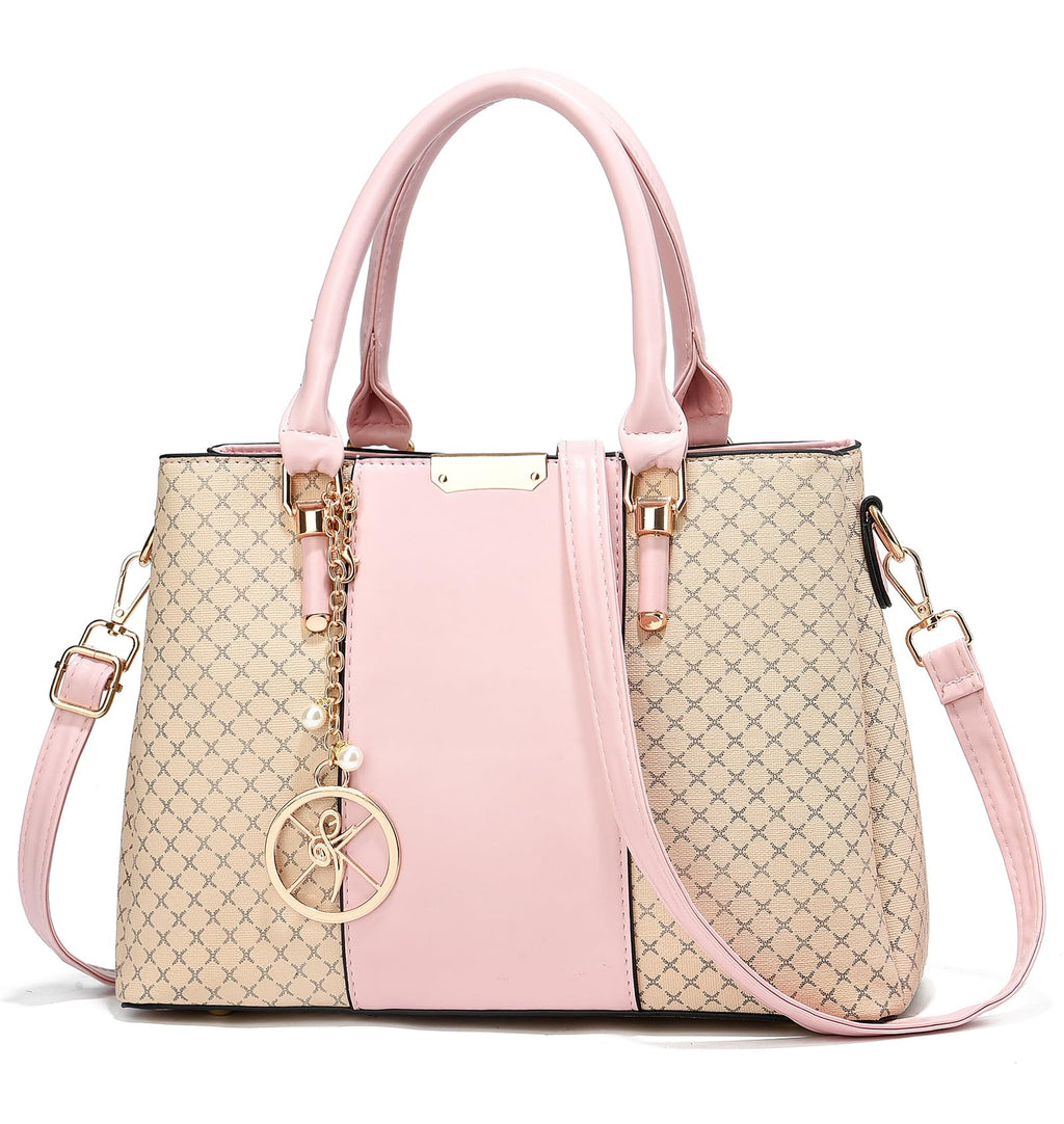 Purse and Handbags for Women 3 Zip Compartments Tote Bag Designer Shoulder Purse Top Handle Satchel Bags