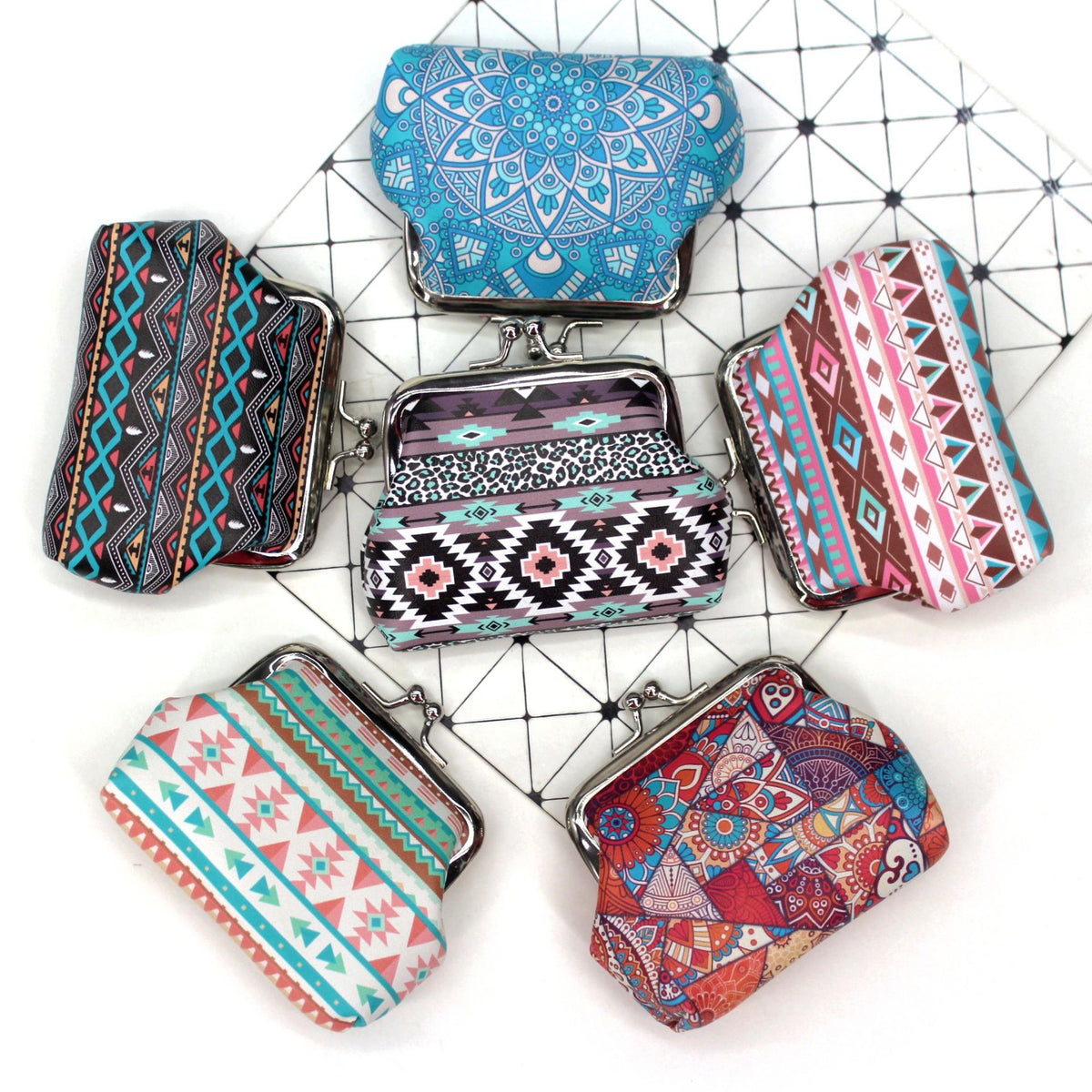Creative Ethnic Print Coin Purse for Ladies