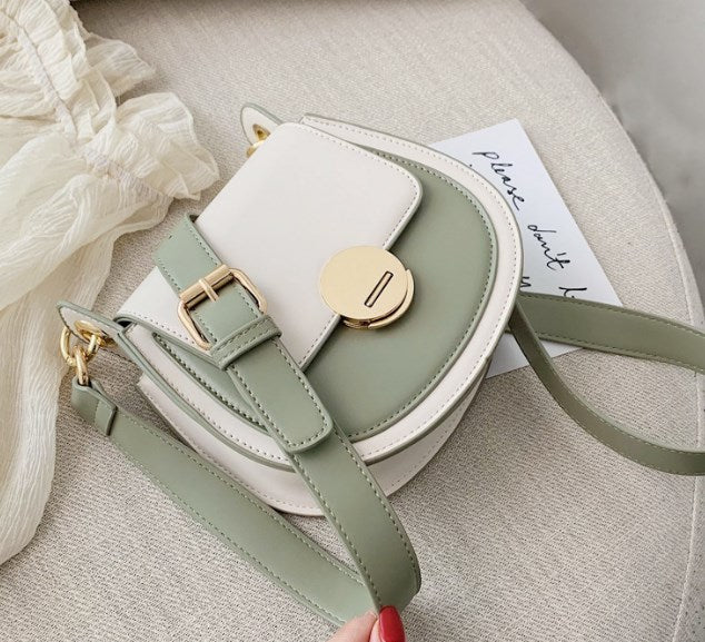 Saddle Bag - Elegant Color-Block Crossbody Purse